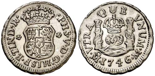 1746. Felipe V. México. M. 1/2 ... 