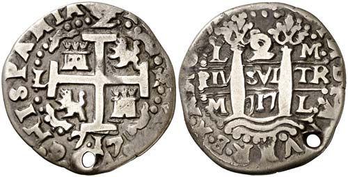 1717. Felipe V. Lima. M. 2 reales. ... 