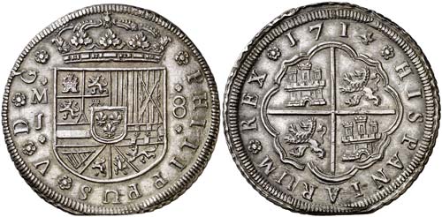 1714. Felipe V. Madrid. J. 8 ... 