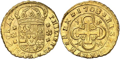 1703/2. Felipe V. Sevilla. J. 4 ... 
