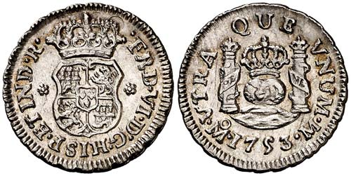 1753. Fernando VI. México. M. 1/2 ... 