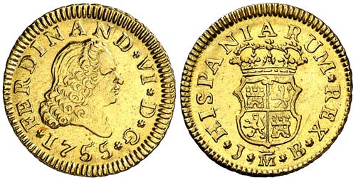 1755. Fernando VI. Madrid. JB. 1/2 ... 