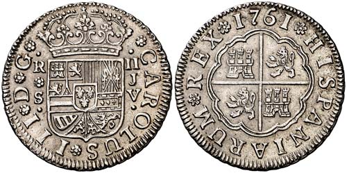 1761. Carlos III. Sevilla. JV. 2 ... 