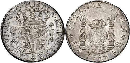 1768. Carlos III. México. MF. 8 ... 
