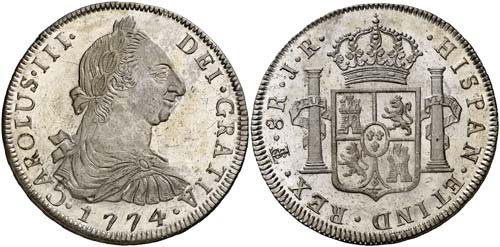 1774. Carlos III. Potosí. JR. 8 ... 