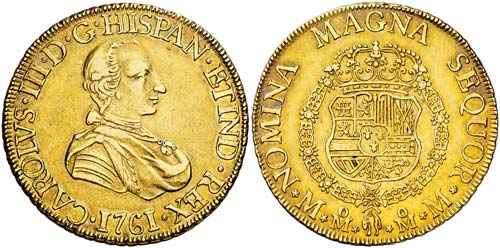 1761. Carlos III. México. MM. 8 ... 