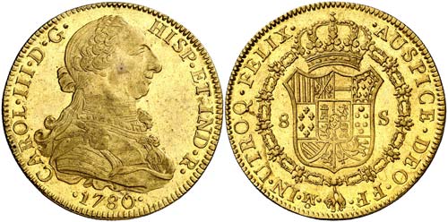 1780. Carlos III. México. FF. 8 ... 