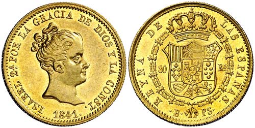 1841. Isabel II. Barcelona. PS. 80 ... 