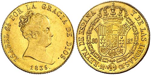 1835. Isabel II. Madrid. CR. 80 ... 