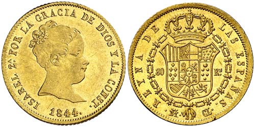 1844. Isabel II. Madrid. CL. 80 ... 