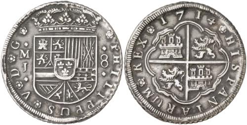 1714/1. Felipe V. Madrid. J. 8 ... 