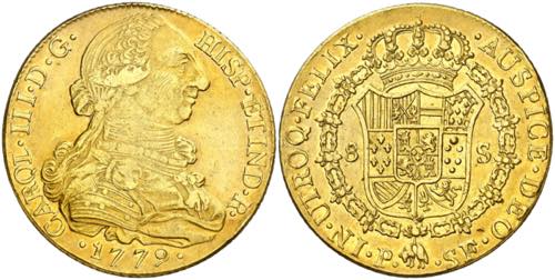 1779. Carlos III. Popayán. SF. 8 ... 
