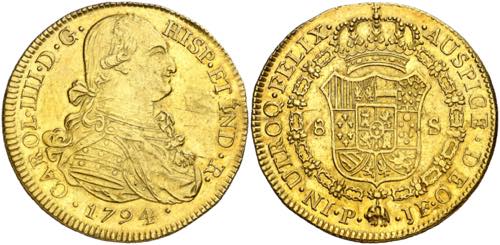 1794. Carlos IV. Popayán. JF. 8 ... 