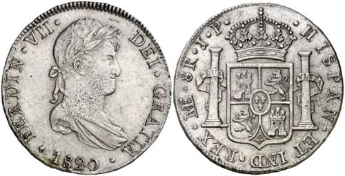 1820. Fernando VII. Lima. JP. 8 ... 