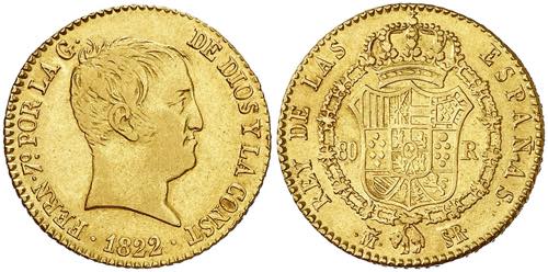 1822. Fernando VII. Madrid. SR. 80 ... 