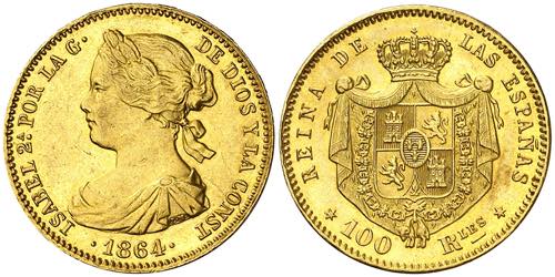 1864. Isabel II. Madrid. 100 ... 