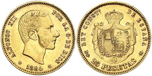 1884*1884. Alfonso XII. MSM. 25 ... 