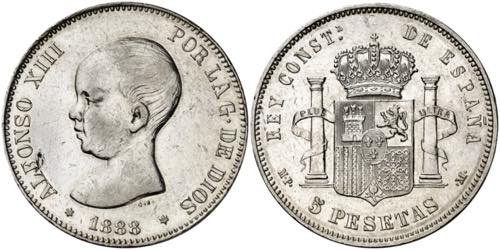 1888*1888. Alfonso XIII. MPM. 5 ... 