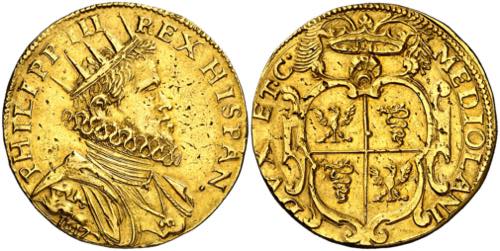 1617. Felipe III. Milán. Doble ... 