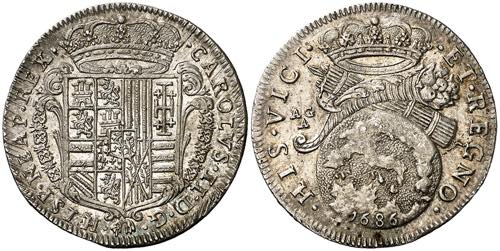 1686. Carlos II. Nápoles. AG/A. 1 ... 