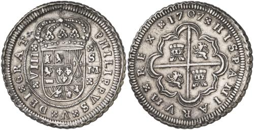 1707. Felipe V. Sevilla. M. 8 ... 
