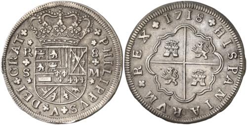1718. Felipe V. Sevilla. M. 8 ... 
