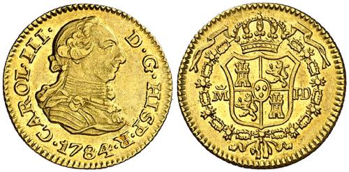 1784. Carlos III. Madrid. JD. 1/2 ... 
