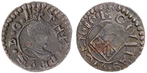 1611. Felipe III. Vic. 1 diner. ... 