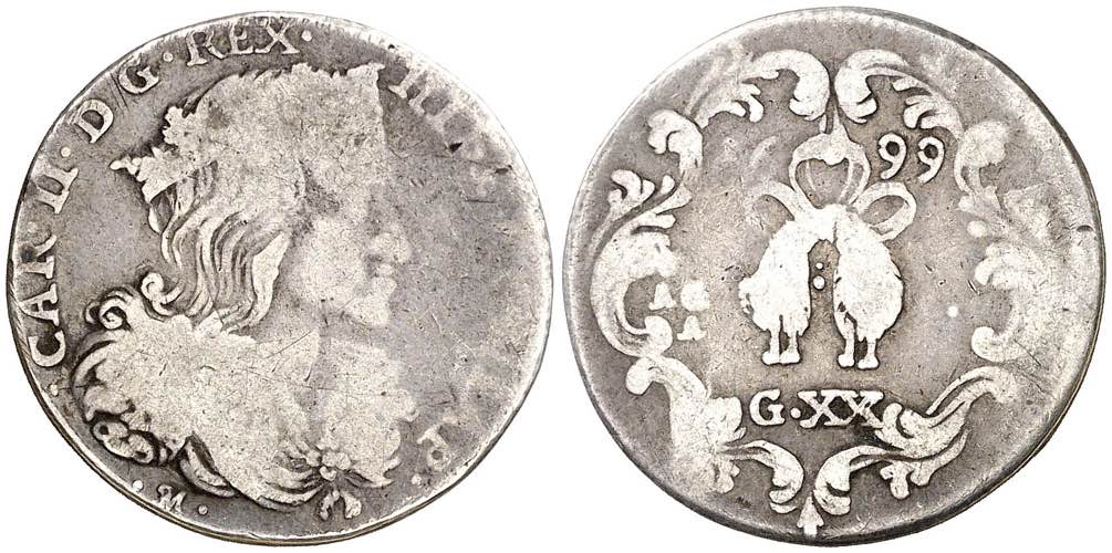 1699. Carlos II. Nápoles. AG/A. 1 ... 