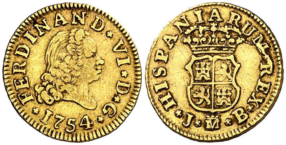 1754. Fernando VI. Madrid. JB. 1/2 ... 