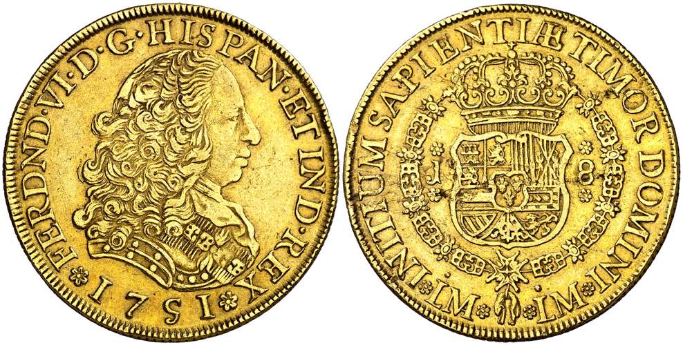 1751. Fernando VI. Lima. J. 8 ... 