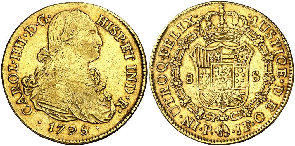 1795/4. Carlos IV. Popayán. JF. 8 ... 