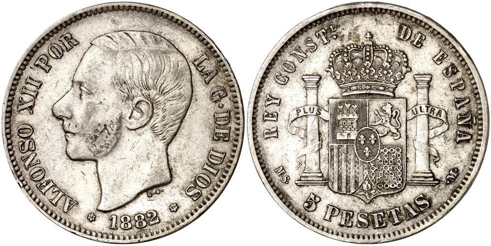 1882/1*1881. Alfonso XII. MSM. 5 ... 