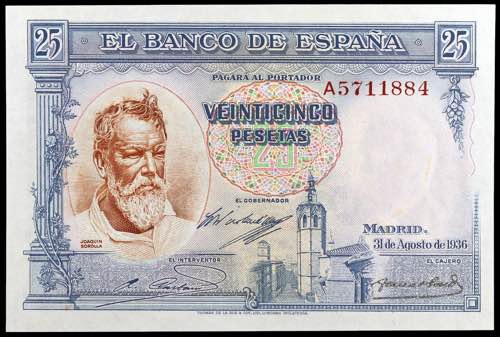 1936. 25 pesetas. (Ed. C18a) (Ed. ... 