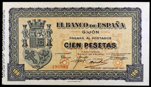 1937. Gijón. 100 pesetas. (Ed. ... 