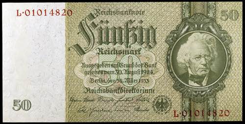 Alemania. 1933. Reichsbank. 50 ... 