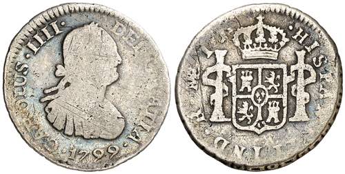 1799. Carlos IV. Lima. IJ. 1/2 de ... 