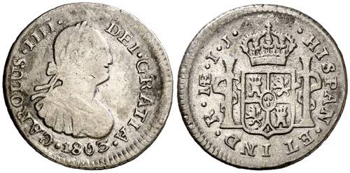 1803. Carlos IV. Lima. IJ. 1/2 de ... 