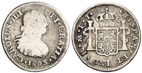 1803. Carlos IV. México. FT. 1/2 ... 