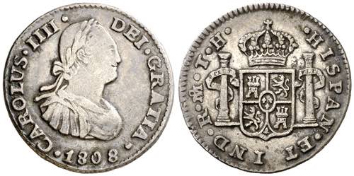 1808. Carlos IV. México. TH. 1/2 ... 