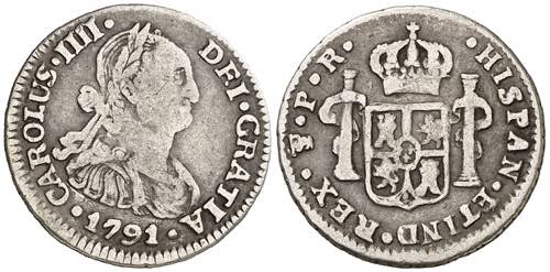 1791. Carlos IV. Potosí. PR. 1/2 ... 