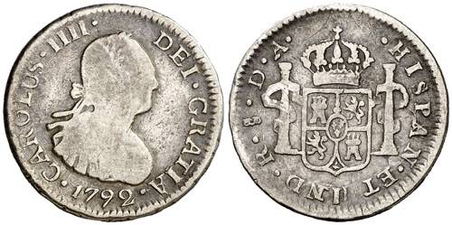 1792. Carlos IV. Santiago. DA. 1/2 ... 