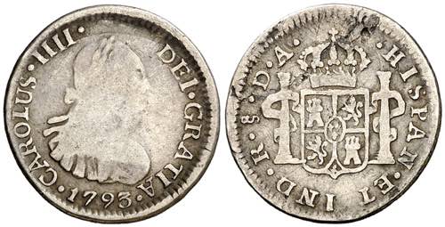 1793. Carlos IV. Santiago. DA. 1/2 ... 