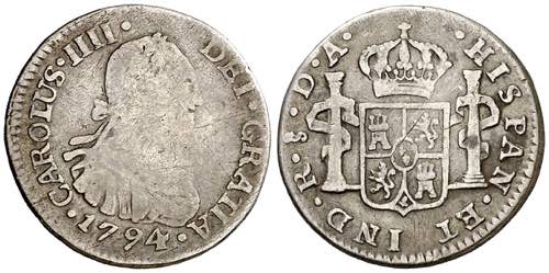 1794. Carlos IV. Santiago. DA. 1/2 ... 