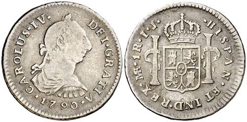 1790. Carlos IV. Lima. IJ. 1 real. ... 
