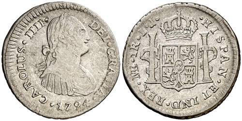 1794. Carlos IV. Lima. IJ. 1 real. ... 