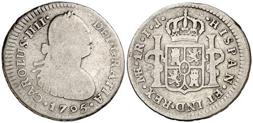 1795. Carlos IV. Lima. IJ. 1 real. ... 
