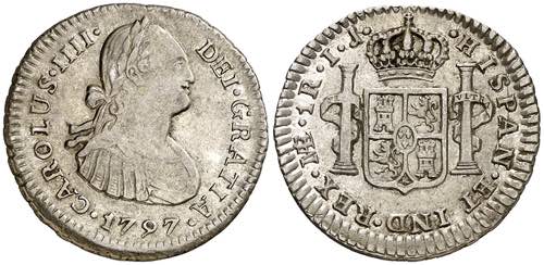 1797. Carlos IV. Lima. IJ. 1 real. ... 