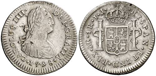 1798. Carlos IV. Lima. IJ. 1 real. ... 