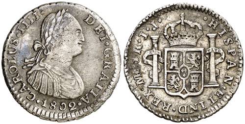 1802. Carlos IV. Lima. IJ. 1 real. ... 